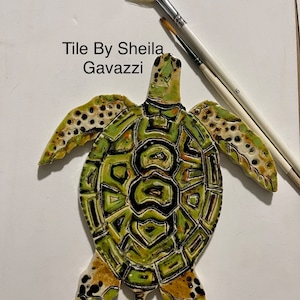 Sea Turtle Tile 7 Inch