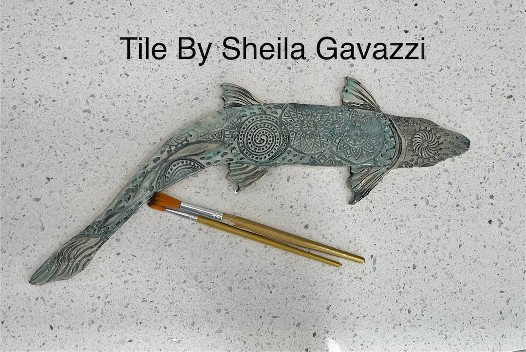 16 Inch Fish Tile Floor Salmón Style - Etsy