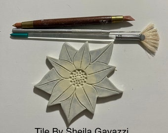 Lotus Flower Tile 4 Inch