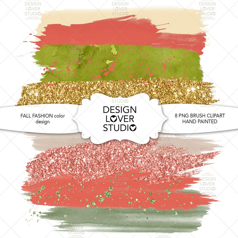 Download Fall Fashion color Brush Strokes Clip Art watercolor ...
