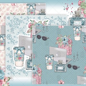Boss Girl Digital Paper Pack, Spring, Watercolor Flower, Blush Floral ...