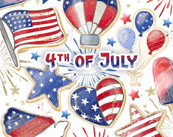 4th July Day Design, Rainbows, USA clipart, rainbow Clipart, Patriotic Clip Art, Independence Day