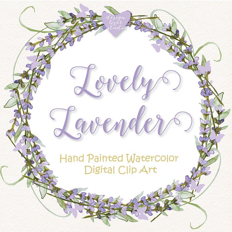 Watercolor Lavender Flowers Clipart Watercolor Flower | Etsy