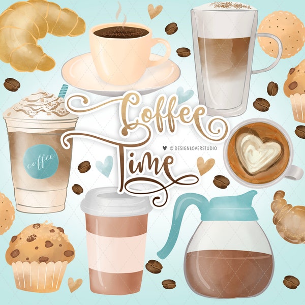 Design de café, Café latte design, Tasse de café, clipart de café, Moka,