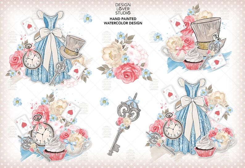 Alice im Wunderland Design Frühling Blume erröten Blumen ...