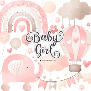 Nursery Baby Girl Rainbows design, Baby girl nursery, arcobaleno, baby clipart, clip art, nursery baby, arcobaleno
