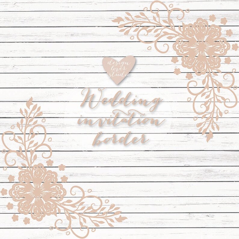 Download Premium VECTOR Lace border rustic Wedding invitation ...