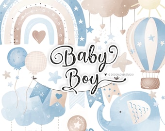 Nursery Baby Boy Rainbows design, Baby boy nursery, rainbow, baby clipart, clip art, nursery baby, rainbow