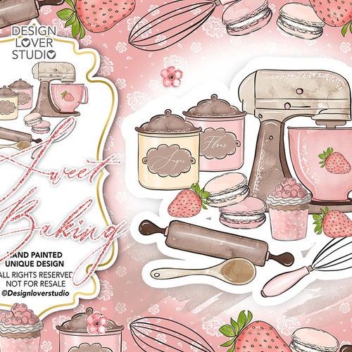 Sweet Baking Design Muffin Baking Strawberry Clip Art - Etsy