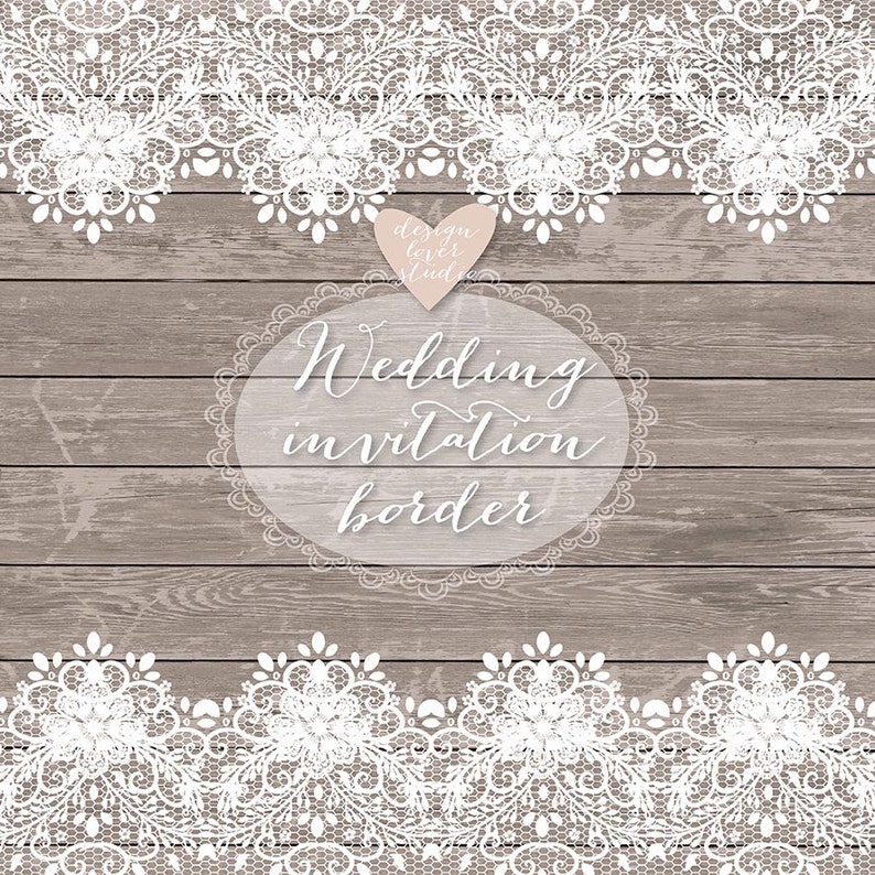 Lace Border Rustic Wedding Invitation Border Frame Lace Etsy