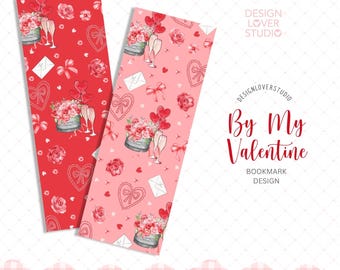 Sin IA, 100% pintado a mano, marcapáginas con lazo "Sé mi San Valentín", marcapáginas, marcapáginas de San Valentín, marcapáginas floral de San Valentín
