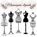 Premium VECTOR Hand draw mannequin, fashion, dress forms clipart, tailors dummy, sewing clipart 