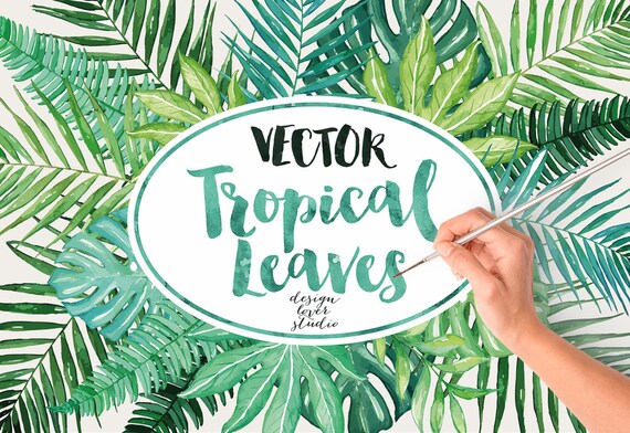 wallpapers Acuarela Vector Hojas Tropicales Png vector acuarela hojas tropicales clip art de la boda clip etsy