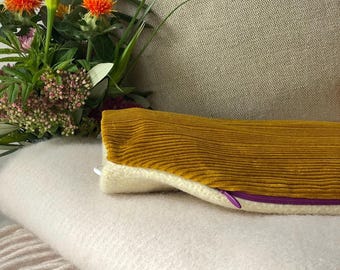 Beautiful soft hot water bottle cover made of corduroy and wool, for any 1.8-2 liter hot water bottle, with or without bottle, handmade in Berlin