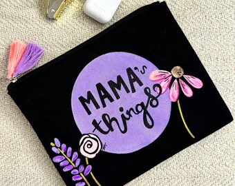 Mom Bag: Zipper Pouch, Lavender Floral