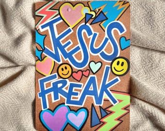 Retro Christian Clipboard: Jesus Freak, 90s Style, Lightning Bolts