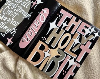 Custom Hand-Painted Bible: Modern Godly Girl Style, Large Typography
