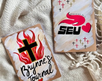 Cuadernos de collage universitarios: Material escolar universitario personalizado, cuadernos pintados a mano.