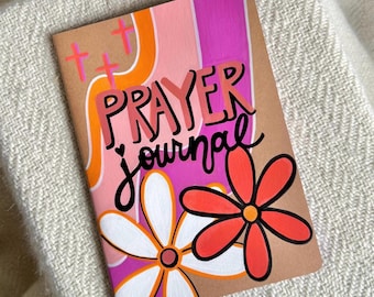 Cuaderno de oración personalizado: diseño floral bohemio, con renglones.