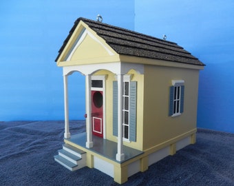 Large Shotgun Birdhouse W Porch Lime Green W Rust Door Dk Etsy