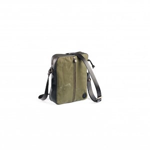 Men’s crossbody bag Small shoulder bag Canvas and leather shoulder bag Christmas gift