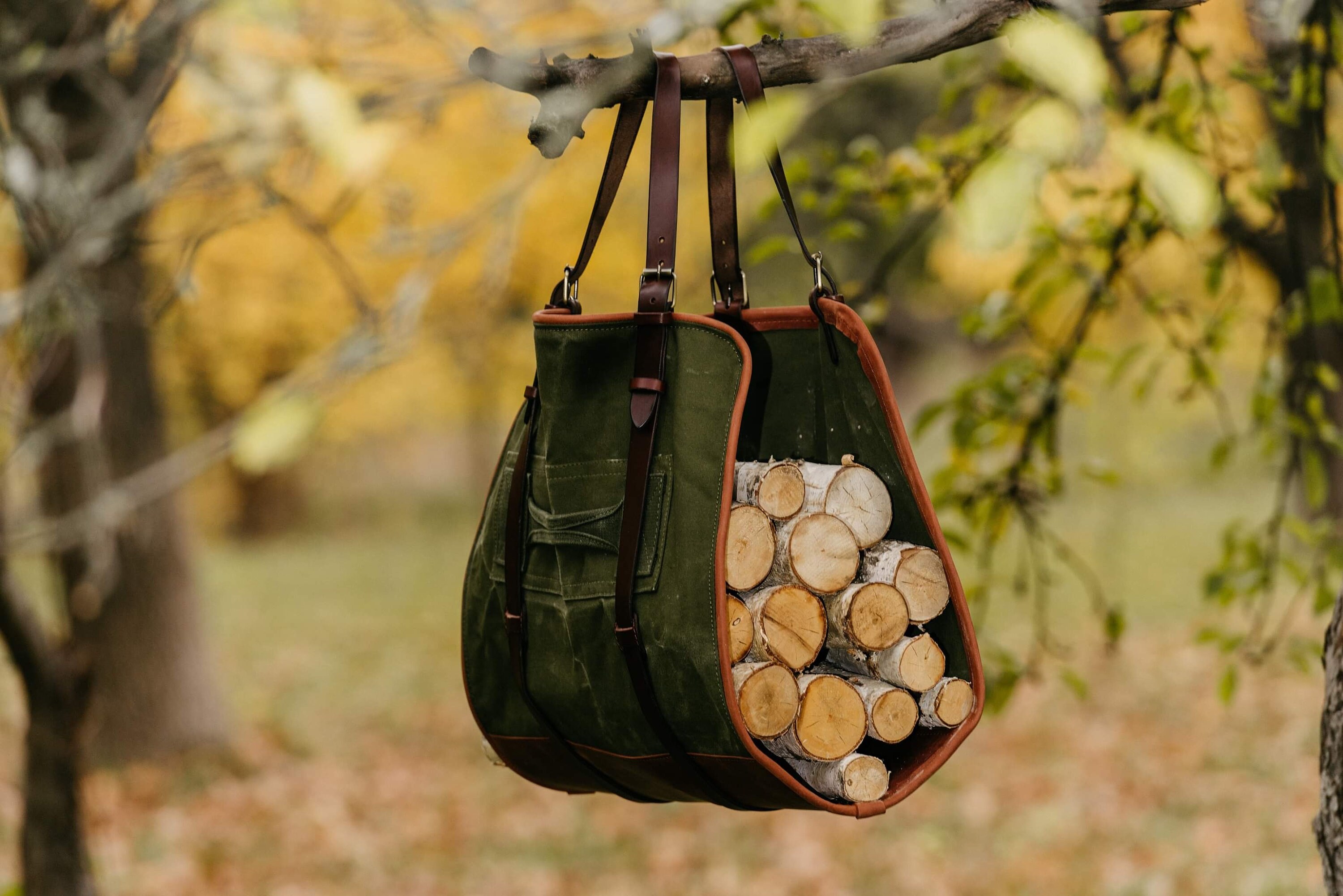 Canvas Log carrier Fireplace decor Firewood tote bag Firewood Etsy