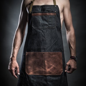 Craftsman apron Denim apron Work apron Chef apron Father day gift image 1