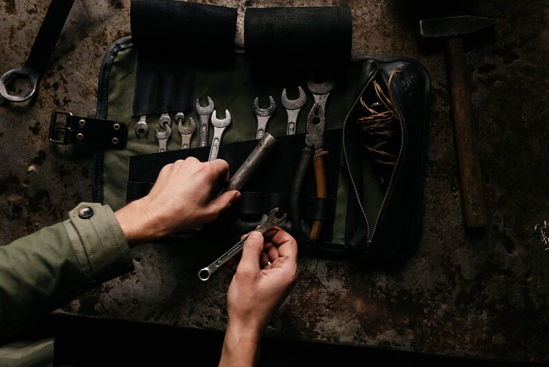 Car Tools Roll Bag Wrenches Tool Wrap Tools Storage Canvas Etsy