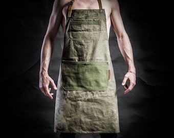 Canvas apron for men Gift for chef Mens apron Restaurant apron Gardening apron Valentine’s daygift