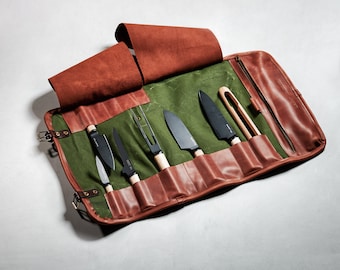 Chef knife bag Kitchen storage Knife roll Organizer for knives Gift for husband