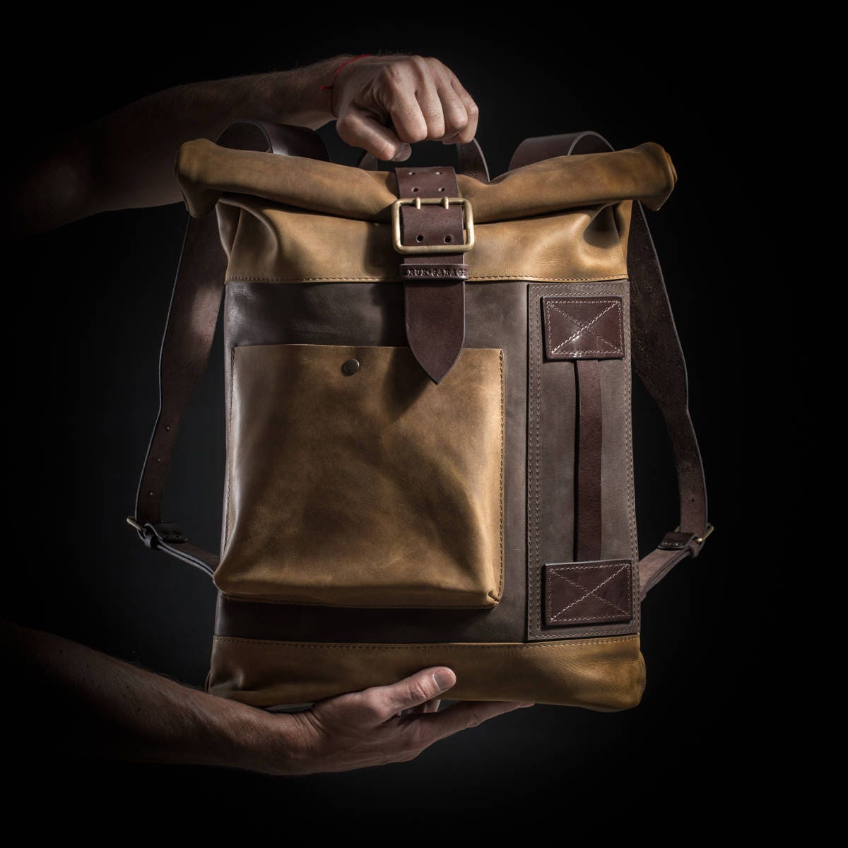 Leather backpack Roll top backpack Laptop backpack Travel Etsy