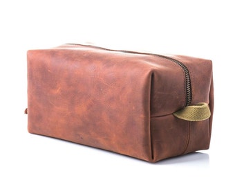 Leather dopp kit Toiletry pouch Mens pouch Toiletry kit bag Necessairies bag Travel kit Original gift