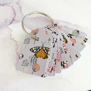 Lilac Moths 16pc 450gsm Card Thread Floss Drops | Cross Stitch Embroidery Accessories | Thread Organiser