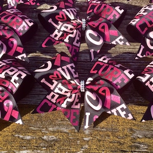 Awareness Cheer Bow/Cheer Bows/Beeast Cancer Bows/Pink Out Bows