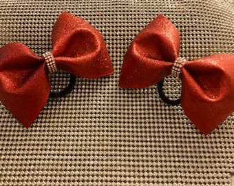 Glitter Pigtail Bows/Glitter Bows/Cheer Bows/ Power Braid Bows/2 bow set