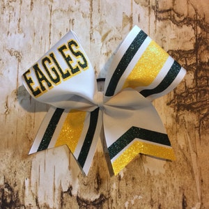 Tripple Stripe Cheer Bow/Team Cheer Bows/Cheer Bows/Glitter Cheer Bows/Custom Cheer Bow image 2