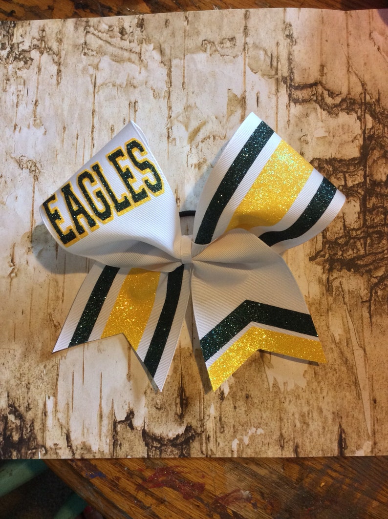 Tripple Stripe Cheer Bow/Team Cheer Bows/Cheer Bows/Glitter Cheer Bows/Custom Cheer Bow image 2