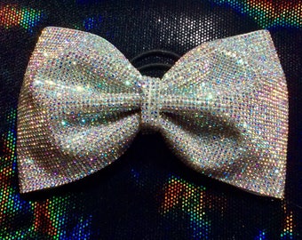 Tailless Rhinestone Bow 4"/full bling tailless bow/cheer bows/rhinestone bows/team bows/tailless bows