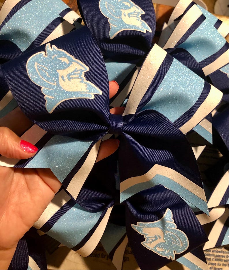 Tripple Stripe Cheer Bow/Team Cheer Bows/Cheer Bows/Glitter Cheer Bows/Custom Cheer Bow image 4