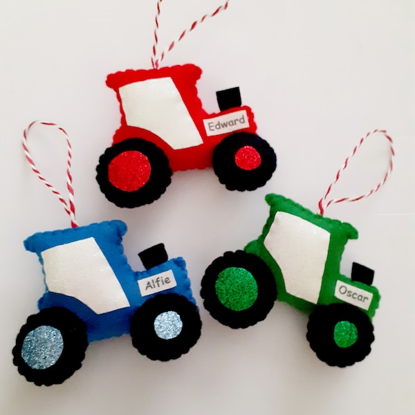 Christmas tree tractor decoration, Christmas tree decoration, personalised gift, tractors, personalised tree decorations, stocking fillers