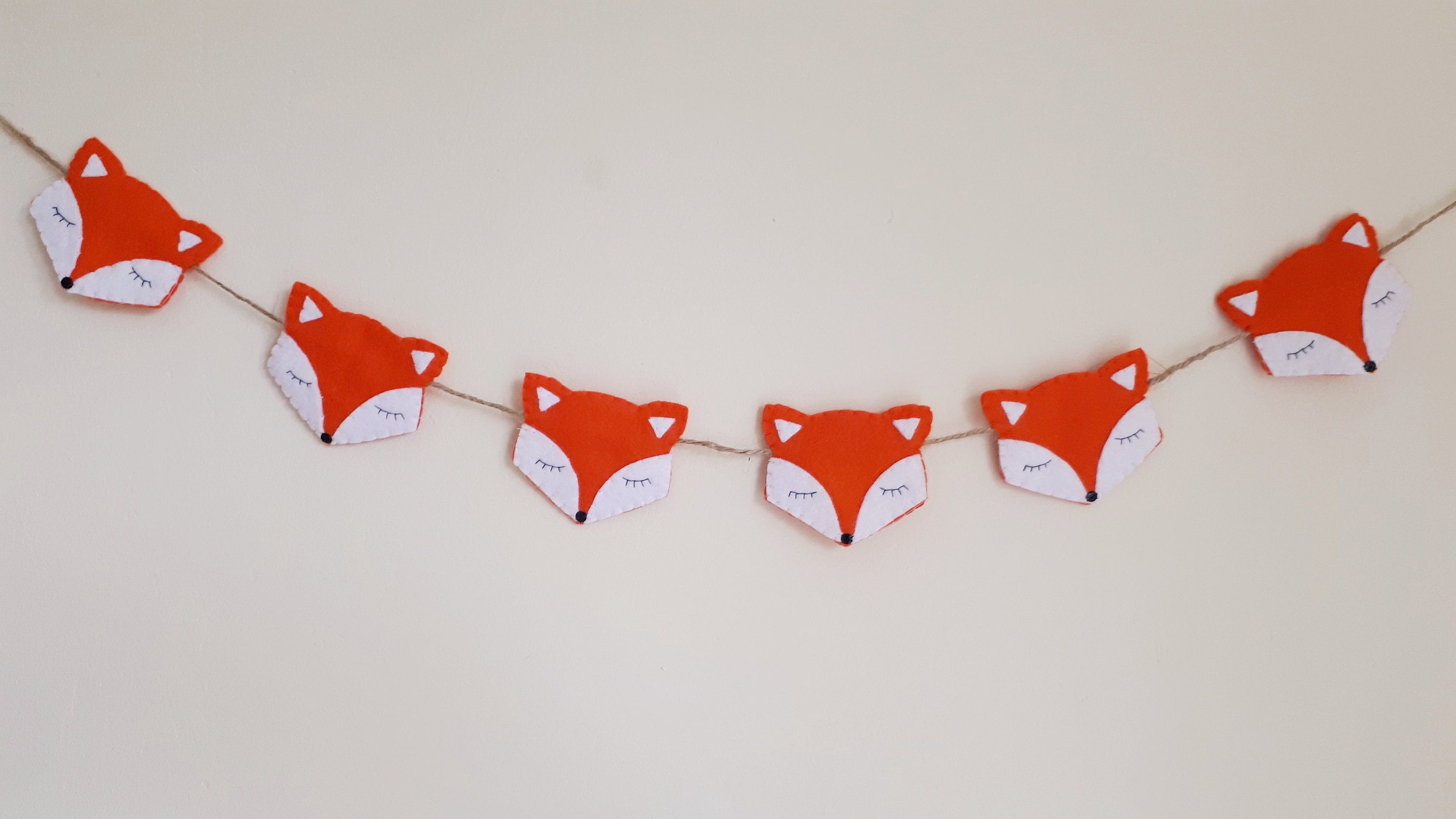 Fox Garland Woodland Wall Hanging Fox Wall Decor Woodland Etsy UK