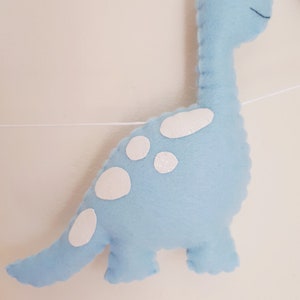 Dinosaur garland, pastel, felt garland, dinosaur decor, dinosaur, wall hanging, nursery, girls room, pastel, new baby gift, baby shower image 6