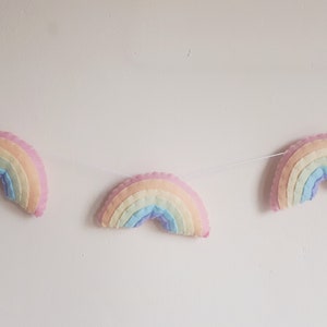 Pastel rainbow garland, wall hanging, girls room, rainbow nursery, pastel rainbow, rainbow, baby shower gift, new baby gift, pastel image 2