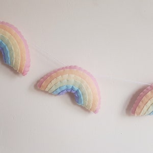 Pastel rainbow garland, wall hanging, girls room, rainbow nursery, pastel rainbow, rainbow, baby shower gift, new baby gift, pastel image 4