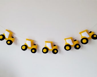 Tractor garland, bunting, boys room, farmyard, nursery, tractor decor, farming, farm, felt garland farm bedroom new baby gift Christening