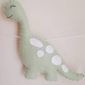 Dinosaur garland, pastel, felt garland, dinosaur decor, dinosaur, wall hanging, nursery, girls room, pastel, new baby gift, baby shower image 8