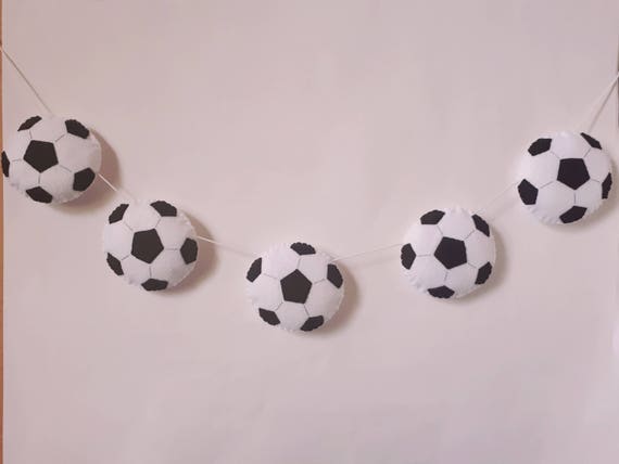 Football Bunting Soccer Garland Football Bedroom Felt Garland Boys Room Sports Monochrome Bunting Wall Hanging Boys Room Decor