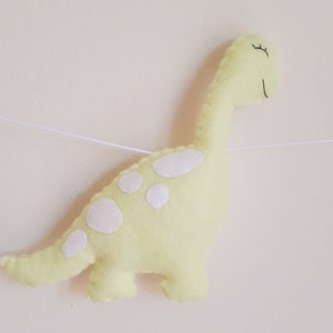 Dinosaur garland, pastel, felt garland, dinosaur decor, dinosaur, wall hanging, nursery, girls room, pastel, new baby gift, baby shower image 9