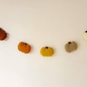 Pumpkin garland, pumpkin decor, autumn decor, wall hanging, autumn decoration, autumnal home, felt pumpkins, Halloween, autumnal tones