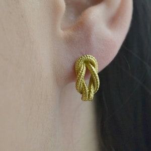 Tie The Knot Earrings Solid 18k Gold Studs Gold Knot Studs Friendship Gold Studs Knot Gold Studs Mom Gold Studs Bff Knot Earrings Handmade